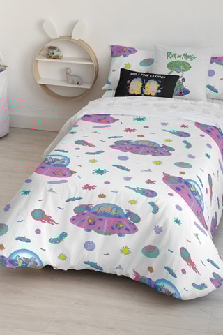 Housse de couette Rick et Morty - Blanc et rose