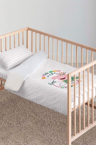 Housse de couette Peppa Pig - Blanc et rose