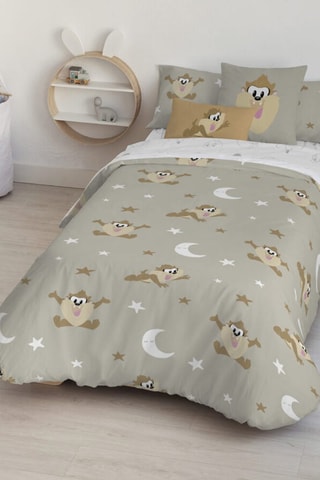 Housse de couette Taz Looney Tunes - Taupe et blanc