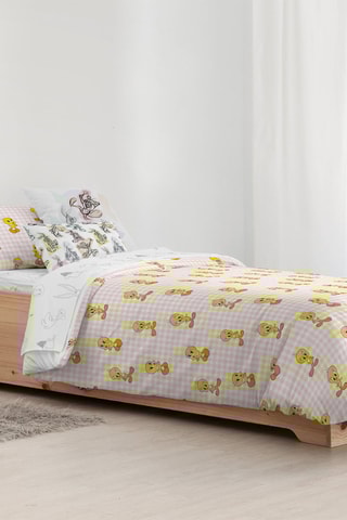 Housse de couette Titi Titi et Grosminet - Rose et blanc