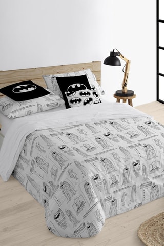 Housse de couette Batman La Ligue des Justiciers DC Comics - Blanc et noir