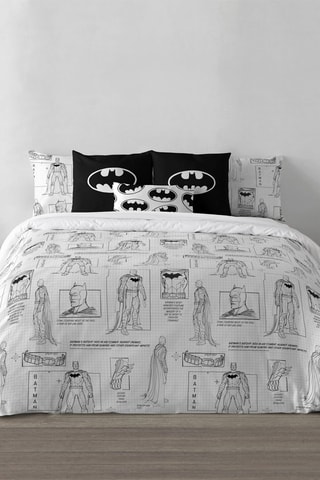 Housse de couette Batman La Ligue des Justiciers DC Comics - Blanc et noir