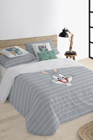 Housse de couette Bugs Bunny Looney Tunes - Gris et blanc