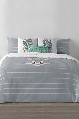 Housse de couette Bugs Bunny Looney Tunes - Gris et blanc