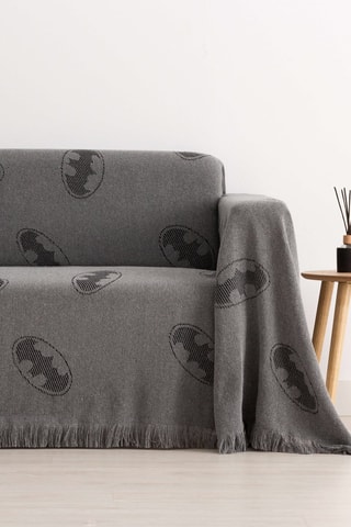 Plaid Batman La Ligue des Justiciers DC Comics - 230 x 270 cm - Gris et noir