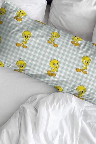 Taie d'oreiller en coton 69 fils/cm² Tweety Tom et Jerry - Vert