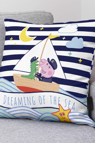 Housse de coussin Sea Peppa Pig - Bleu marine - 45 x 45 cm