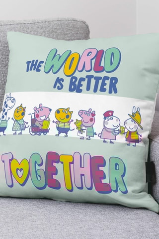 Housse de coussin Together Peppa Pig - Vert d'eau - 45 x 45 cm