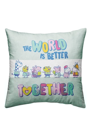 Housse de coussin Together Peppa Pig - Vert d'eau - 45 x 45 cm