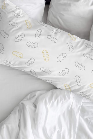 Taie d'oreiller en coton 175 fils/cm² Batman La Ligue des Justiciers DC Comics - Blanc