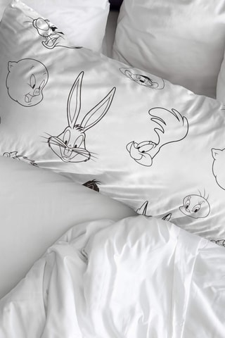 Taie d'oreiller en coton 69 fils/cm² Looney Tunes - Blanc