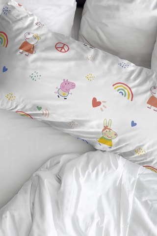 Taie d'oreiller en coton 175 fils/cm² Peppa Pig - Blanc