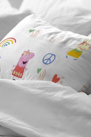 Taie d'oreiller en coton 175 fils/cm² Peppa Pig - Blanc