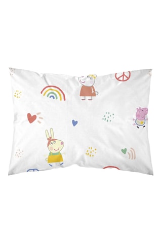 Taie d'oreiller en coton 175 fils/cm² Peppa Pig - Blanc