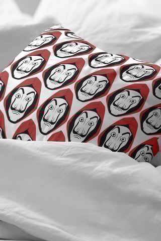 Taie d'oreiller en coton 69 fils/cm² La casa de papel - Blanc