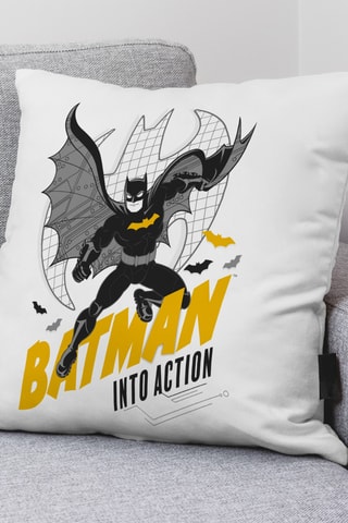 Coussin Batman La Ligue des Justiciers DC Comics - Blanc - 45 x 45 cm