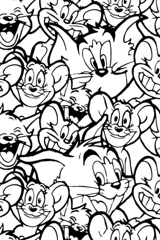 Nappe antitache Tom et Jerry - Blanc