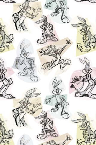 Nappe antitache Looney Sketch Looney Tunes - Blanc