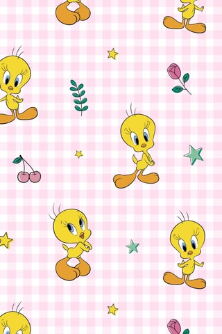 Nappe antitache Tweety Tom et Jerry - Rose