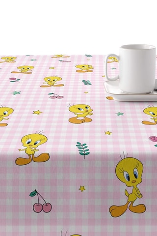 Nappe antitache Tweety Tom et Jerry - Rose