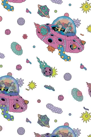 Nappe antitache Rick et Morty - Blanc