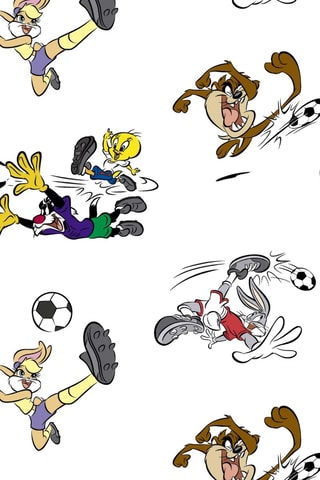Nappe antitache Soccer Looney Tunes - Blanc