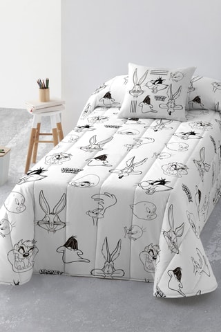 Couvre-lit en coton 69 fils/cm²  Looney Tunes - Blanc