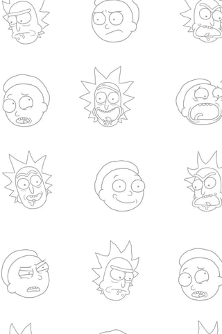 Katoenen Hoeslaken 69 Draad/cm² Rick en Morty - Wit