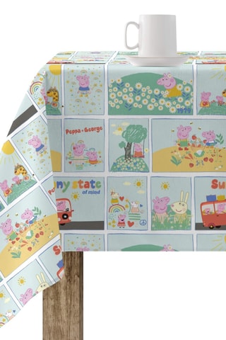 Nappe antitache Comic Peppa Pig - Turquoise