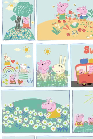 Nappe antitache Comic Peppa Pig - Turquoise