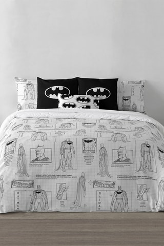 Housse de couette en coton 69 fils/cm²  Batman Features La Ligue des Justiciers DC Comics - Blanc