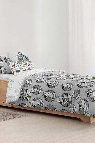 Housse de couette réversible en coton 69 fils/cm² Scoubidou - Gris