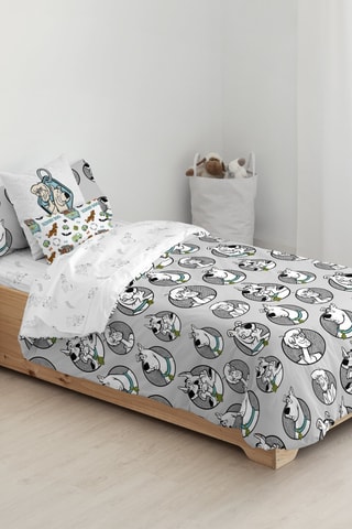 Housse de couette réversible en coton 69 fils/cm² Scoubidou - Gris
