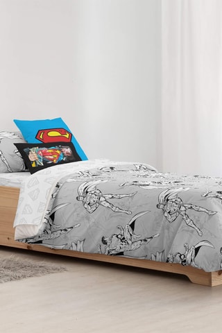 Housse de couette Superman en coton 69 fils/cm² La Ligue des Justiciers DC Comics - Gris