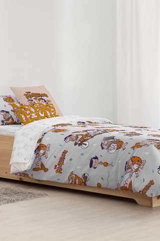 Housse de couette réversible en coton 175 fils/cm² Les Pierrafeu - Gris