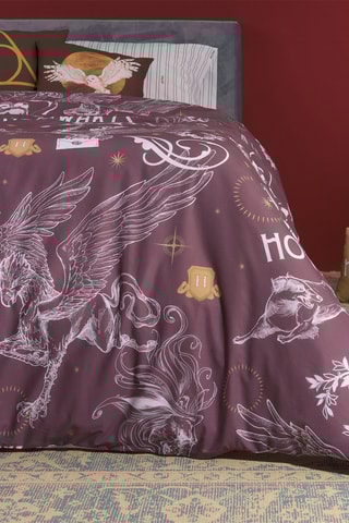 Housse de couette en coton 69 fils/cm² Creatures Harry Potter - Bordeaux