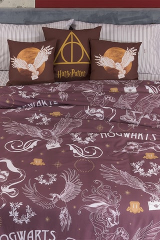 Housse de couette en coton 69 fils/cm² Creatures Harry Potter - Bordeaux