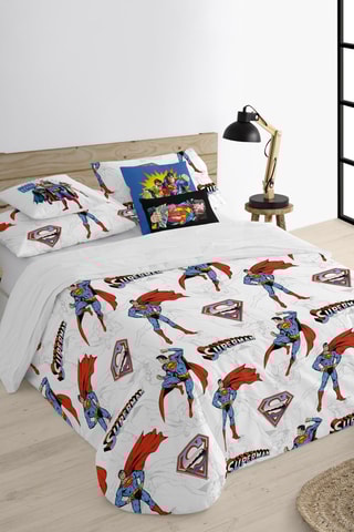 Housse de couette en coton 69 fils/cm²   Man Of Steel Superman La Ligue des Justiciers DC Comics - Blanc