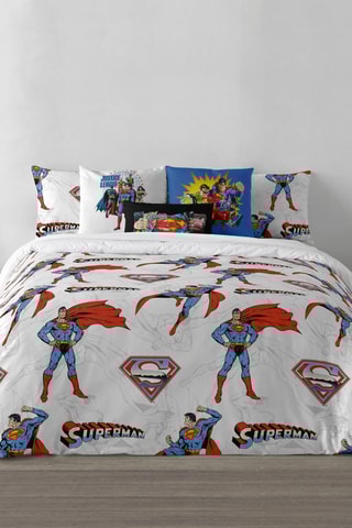 Housse de couette en coton 69 fils/cm²   Man Of Steel Superman La Ligue des Justiciers DC Comics - Blanc