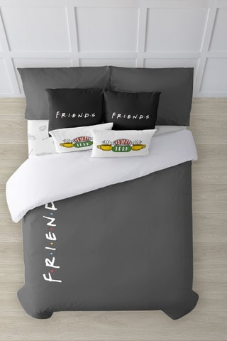 Housse de couette réversible en coton 69 fils/cm²  Friends - Anthracite
