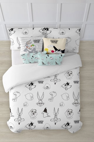 Housse de couette en coton 69 fils/cm²  Looney Tunes - Blanc