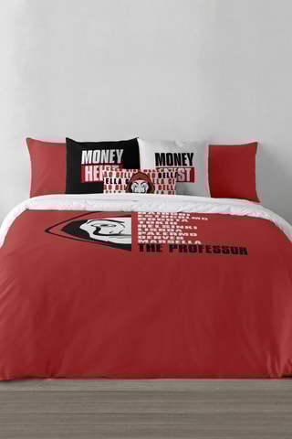 Housse de couette réversible en coton 69 fils/cm² Money Heist La casa de papel - Rouge