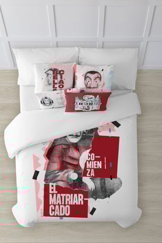 Housse de couette en coton 69 fils/cm² Nairobi La casa de papel - Blanc