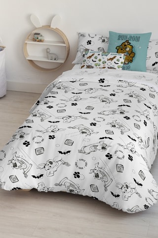 Housse de couette réversible en coton 69 fils/cm² Scoubidou - Blanc