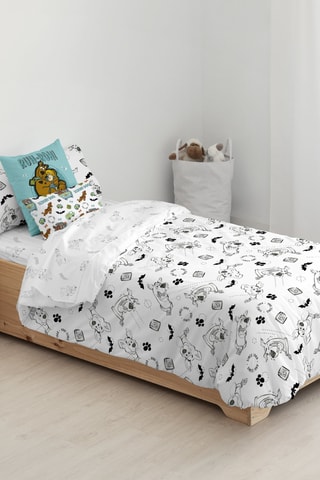 Housse de couette réversible en coton 69 fils/cm² Scoubidou - Blanc