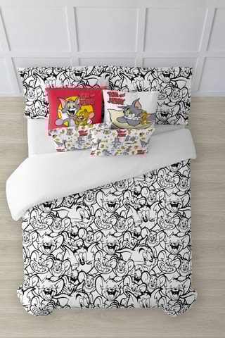 Housse de couette en coton 69 fils/cm² Tom et Jerry - Noir