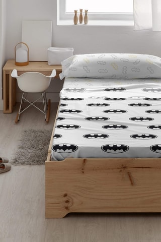 Parure de draps en coton 69 fils/cm² Batman Basic La Ligue des Justiciers DC Comics - Blanc