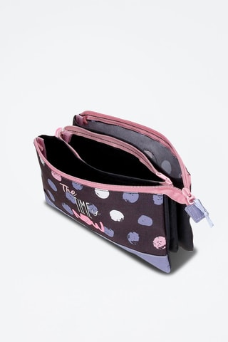 Estojo Azul-escuro e rosa