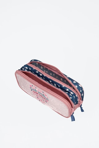 Estojo Azul-escuro e rosa