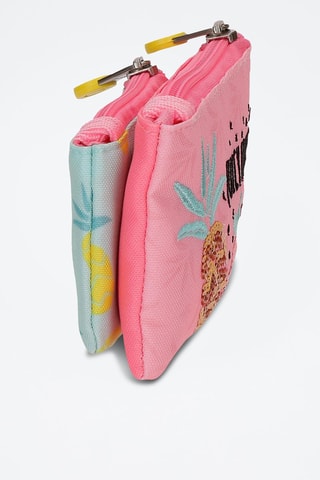 Estojo - Rosa e verde-água